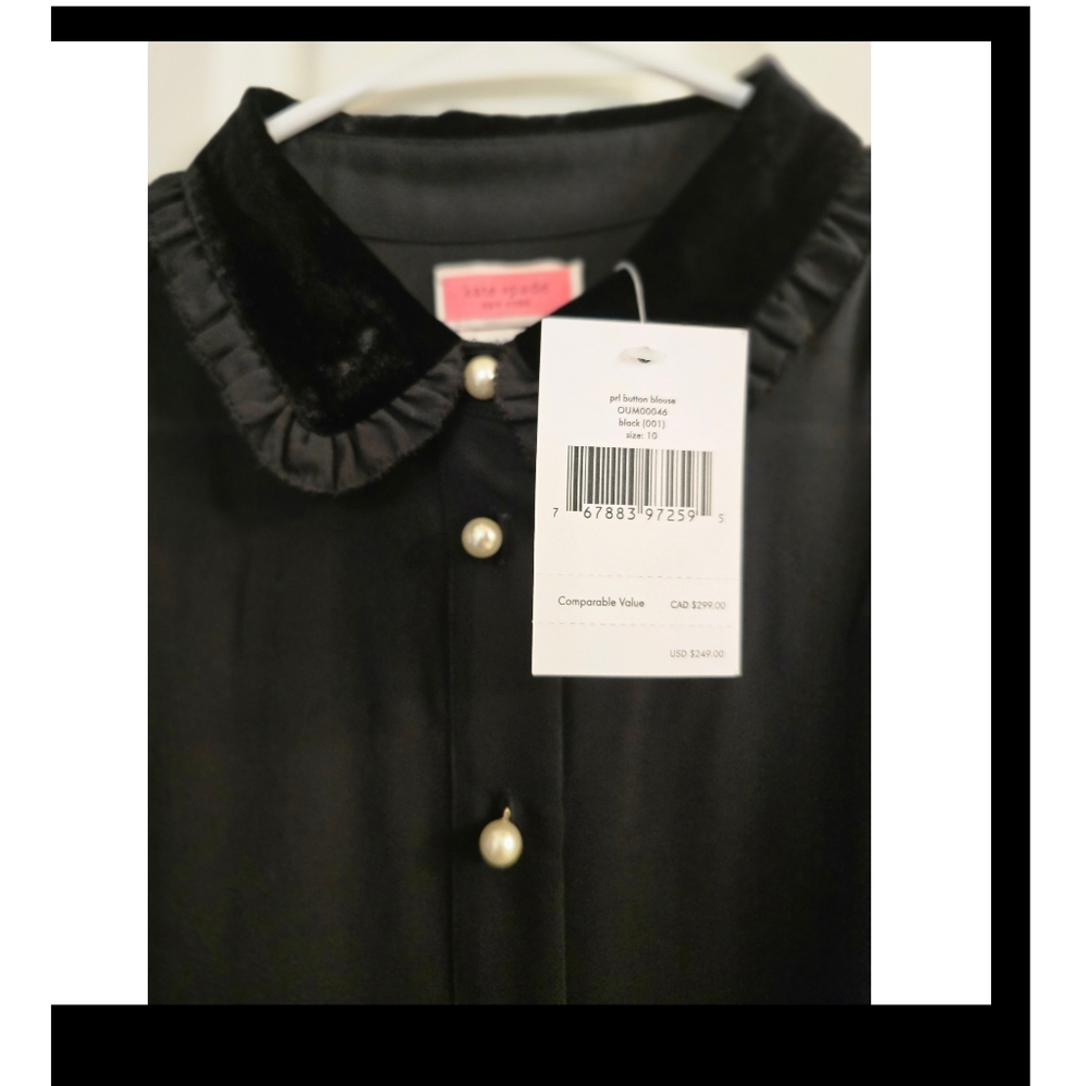 A Kate Spade black silk shirt  size 10 offers  elegant and sophisticated design
